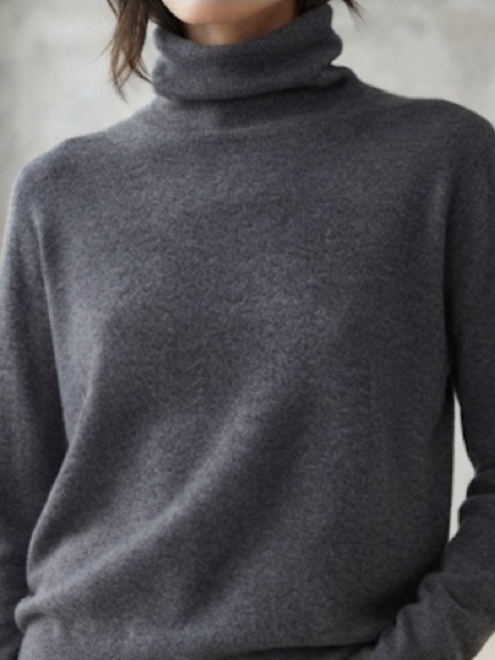 Kit and Ace Grey Cashmere Blend Turtleneck Sweater Size 4 Stretchy Loose Fit
